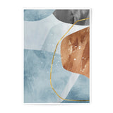 Abstract Photographic Print, Modern Art Print, Contemporary Wall Decor, Geometric Shapes Artwork, Blue Brown Gold Art, Home Decor, Office - Tawshia