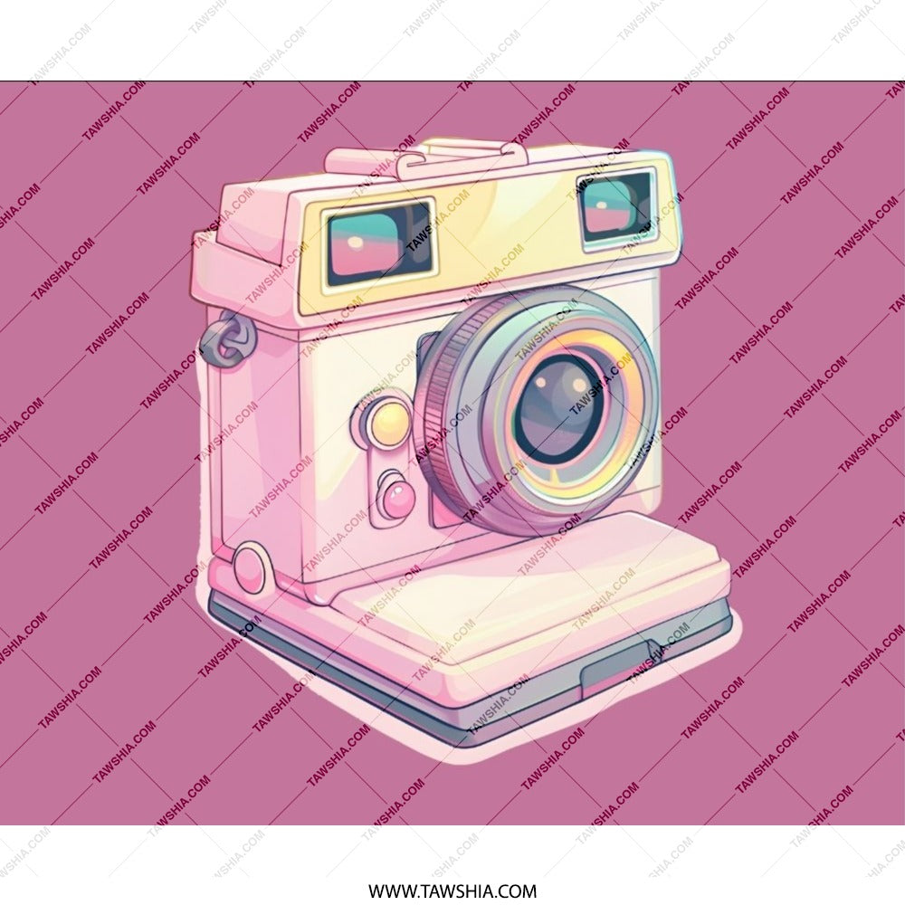 Retro Camera Mouse Pad, Cute Aesthetic Mousepad, Desk Accessory, Photographer Gift, Vintage Style, Computer Mat, Pink Mouse Pad, Office - Tawshia