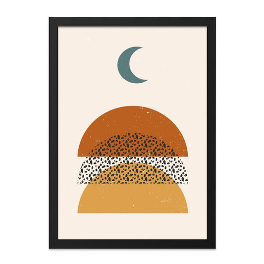Modern Moon Wall Art, Geometric Print, Boho Decor, Abstract Shapes, Minimalist Art, Home Decor, Trendy Wall Hanging - Tawshia