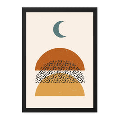 Modern Moon Wall Art, Geometric Print, Boho Decor, Abstract Shapes, Minimalist Art, Home Decor, Trendy Wall Hanging - Tawshia