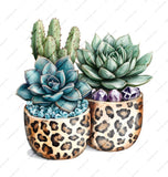 Succulent Mug, Leopard Print, Cactus Lover Gift, Plant Mom Gift, Cute Coffee Mug, Tea Cup, Succulent Lover, Houseplant Gifts, Boho Mug - Tawshia