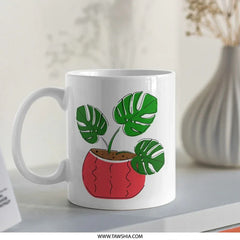 Monstera Mug, Plant Lover Gift, Trendy Home Decor, Houseplant Gift, Coffee Mug, Tea Mug, Unique Mug, Plant Mug, Tropical Mug - Tawshia