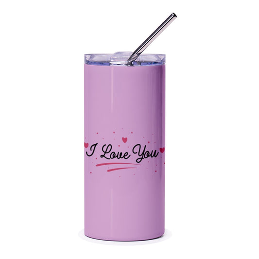 I Love You Tumbler, Valentines Day Gift, Gift for Her, Anniversary Gift, Romantic Tumbler, Tumbler with Straw, Gift for Girlfriend - Tawshia