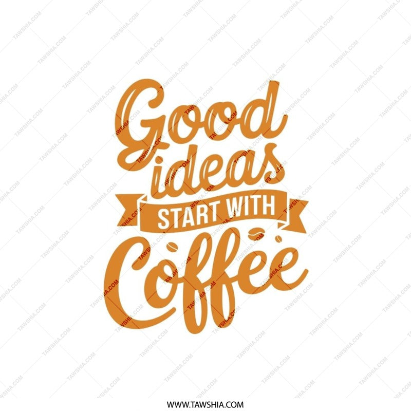 Coffee Pillow, Good Ideas Pillow, Coffee Lover Gift, Home Decor Pillow, Decorative Pillow, Office Decor, Inspirational Pillow - Tawshia