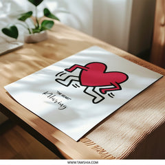 Keith Haring Heart Photographic Print, Pop Art Wall Decor, 80s Art Print, Home Decor, Trendy Wall Art - Tawshia