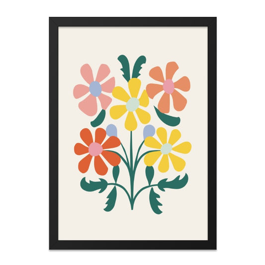 Abstract Floral Wall Art, Colorful Flower Print, Modern Botanical Art, Minimalist Home Decor, Floral Illustration, Flower Bouquet Wall Art - Tawshia