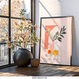Modern Still Life Wall Art, Minimalist Home Decor, Abstract Fruit and Plant Art Print, Contemporary Art for Living Room, Trending Wall Art - Tawshia