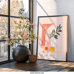 Modern Still Life Wall Art, Minimalist Home Decor, Abstract Fruit and Plant Art Print, Contemporary Art for Living Room, Trending Wall Art - Tawshia