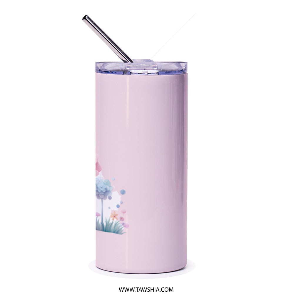 Floral Tumbler, Flower Garden Tumbler, Artistic Tumbler, Pastel Flower Tumbler, Whimsical Tumbler, Cute Tumbler, Drinkware, Gift Idea - Tawshia