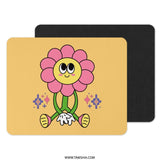 Groovy Flower Mouse Pad, Retro Computer Accessory, Cute Desk Decor, Floral Gaming Pad, Trendy Office Gift, Y2K Style Mouse Mat - Tawshia