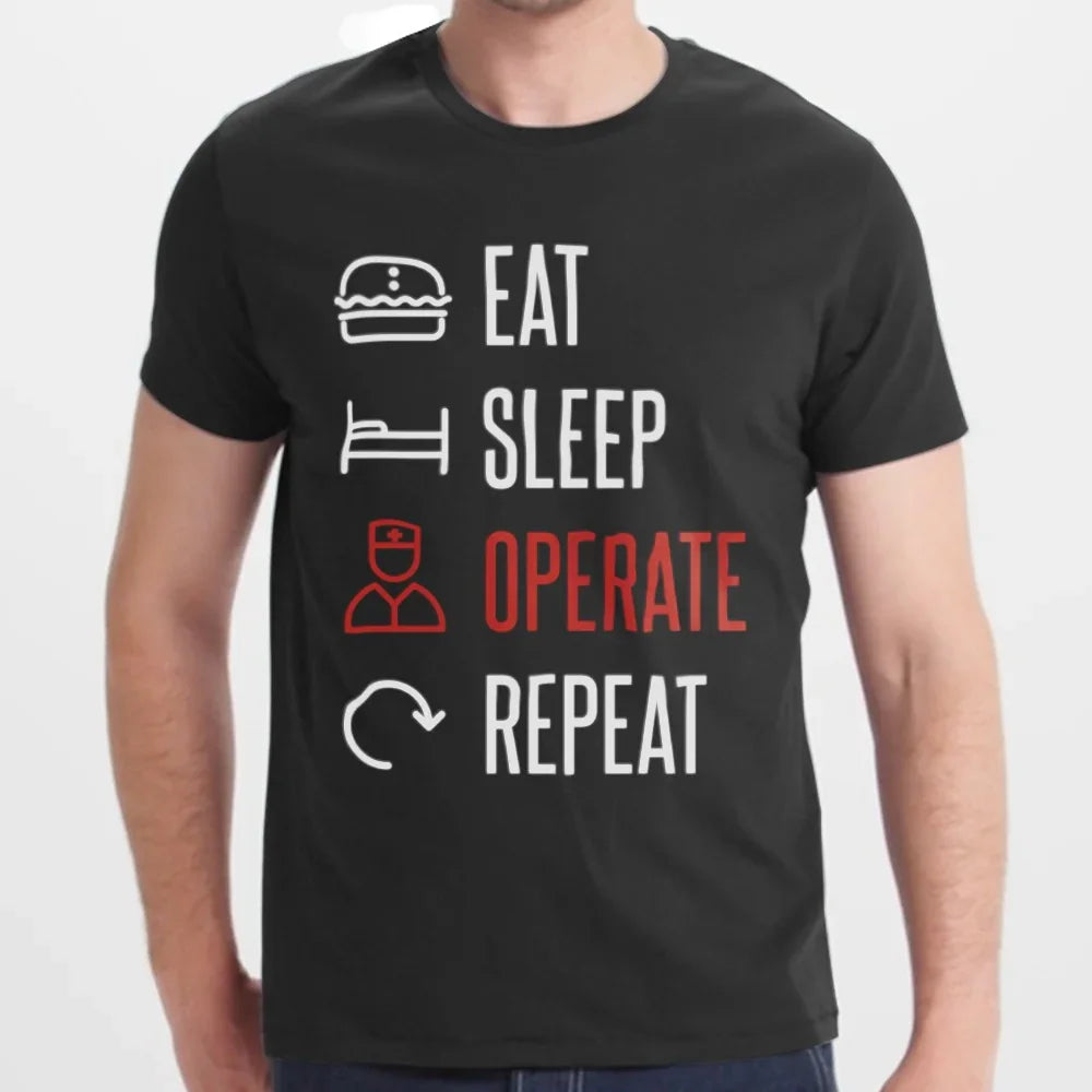Eat Sleep Operate Repeat Graphic Tee Shirt product type