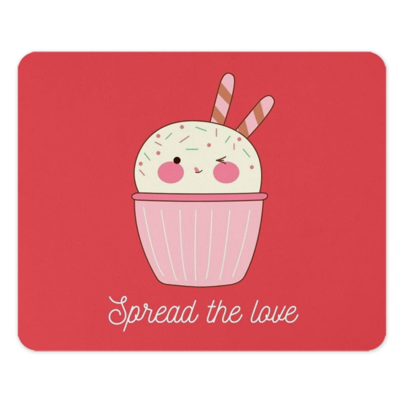 Kawaii Cupcake Mouse Pad, Spread the Love, Cute Desk Accessory, Foodie Gift, Winking Cupcake, Pink Mouse Pad, Office Decor, PC Gaming Pad - Tawshia