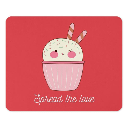 Kawaii Cupcake Mouse Pad, Spread the Love, Cute Desk Accessory, Foodie Gift, Winking Cupcake, Pink Mouse Pad, Office Decor, PC Gaming Pad - Tawshia