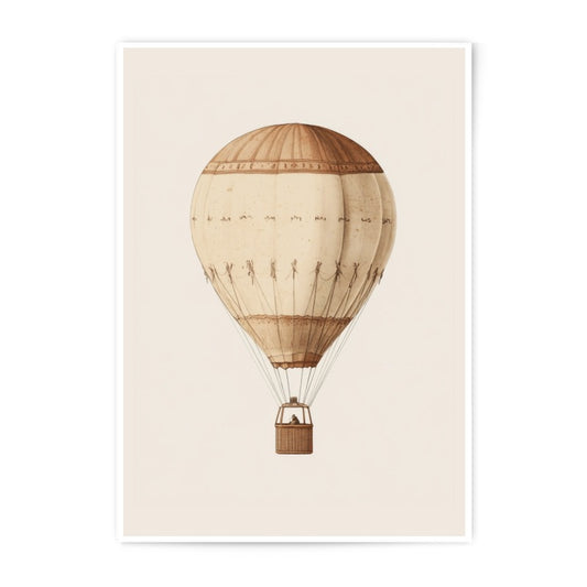 Vintage Hot Air Balloon Photographic Print, Antique Balloon Art, Steampunk Decor, Aviation Print, Unique Wall Art, Home Decor, Gift Idea - Tawshia