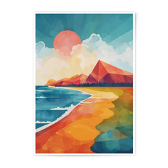 Beach Photographic Print, Abstract Landscape Art, Sunset Seascape Painting, Coastal Wall Decor, Modern Art Print, Home Decor Art - Tawshia