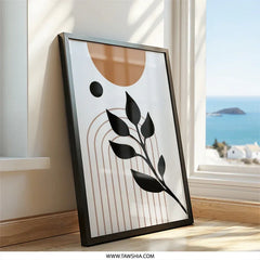 Modern Abstract Wall Art, Geometric Print, Botanical Art Print, Minimalist Home Decor, Trendy Wall Hanging, Living Room Art (134 characters) - Tawshia