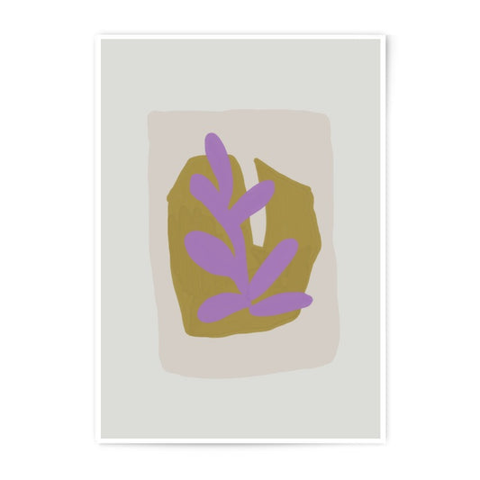 Abstract Leaf Photographic Print, Modern Art Print, Minimalist Wall Decor, Botanical Art, Purple and Gold Leaf Art, Home Decor - Tawshia