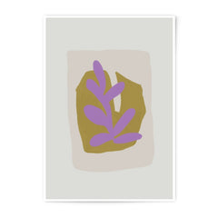Abstract Leaf Photographic Print, Modern Art Print, Minimalist Wall Decor, Botanical Art, Purple and Gold Leaf Art, Home Decor - Tawshia