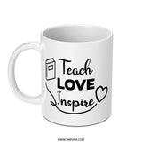 Teacher Mug, Teach Love Inspire Gift, Educator Present, Appreciation Mug, Thank You Teacher, School Mug, Teaching Mug, Unique Mug Gift - Tawshia