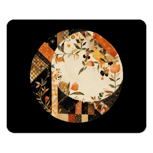 Floral Patchwork Mouse Pad, Abstract Art Mousepad, Quilted Design, Unique Desk Decor, Computer Accessory, Gift Idea - Tawshia