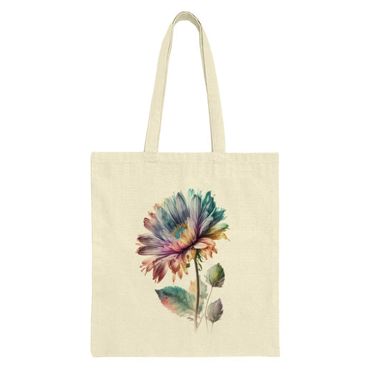 Floral Watercolor Tote Bag, Botanical Art Tote, Colorful Flower Shopping Bag, Aesthetic Canvas Bag, Gift for Her, Floral Illustration Bag - Tawshia