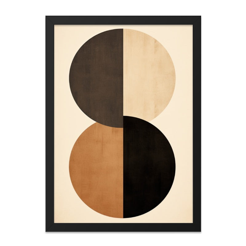 Abstract Circles Wall Art, Geometric Print, Modern Art Decor, Minimalist Artwork, Home Decor, Circle Art Print, Wall Decor, Framed Art - Tawshia