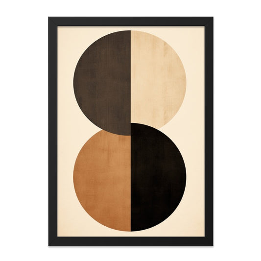 Abstract Circles Wall Art, Geometric Print, Modern Art Decor, Minimalist Artwork, Home Decor, Circle Art Print, Wall Decor, Framed Art - Tawshia
