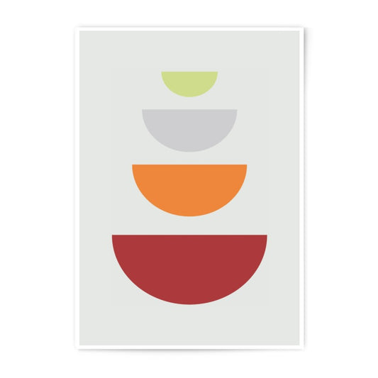 Abstract Photographic Print, Minimalist Wall Art, Geometric Shapes Poster, Modern Home Decor, Colorful Semircles Design, Art Print for - Tawshia