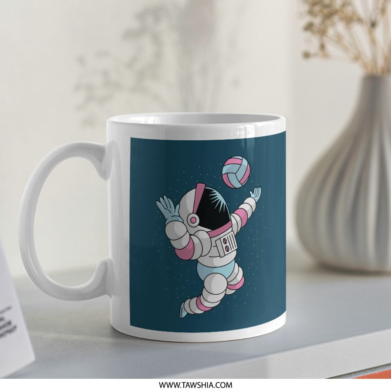 Cute Astronaut Playing Volleyball Design Mug product