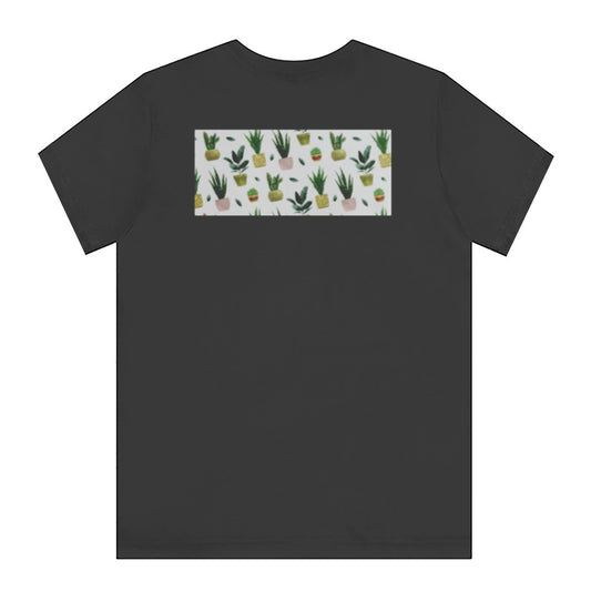Succulent Plant Pattern Print on Black T-Shirt product type