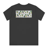 Succulent Plant Pattern Print on Black T-Shirt product type