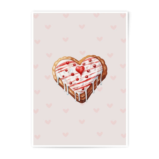 Heart Cookie Photographic Prints, Valentine's Day Art, Cute Food Decor, Baking Prints, Kitchen Art Print, Dessert Prints - Tawshia