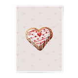 Heart Cookie Photographic Prints, Valentine's Day Art, Cute Food Decor, Baking Prints, Kitchen Art Print, Dessert Prints - Tawshia