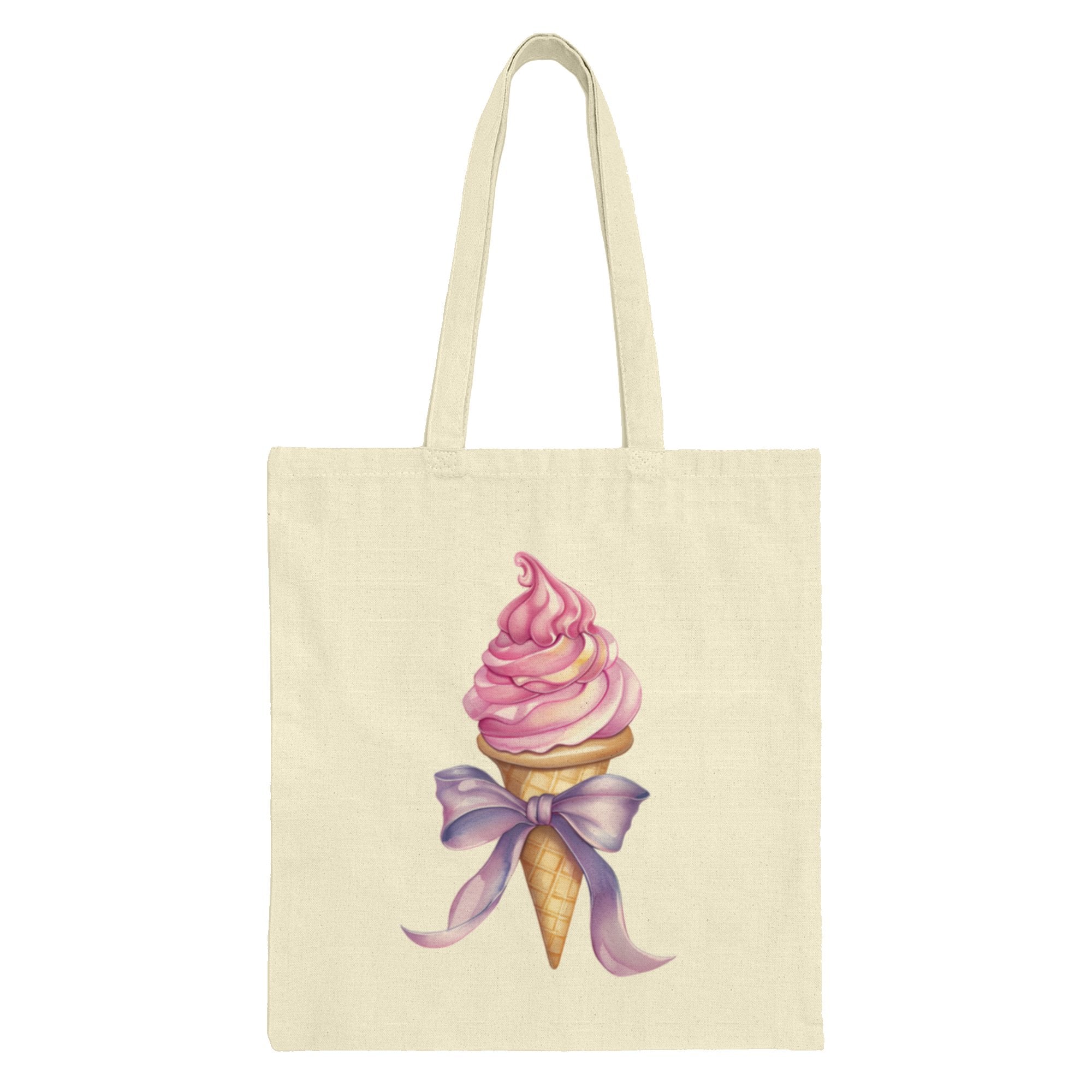 Elegant Ice Cream Cone with Ribbon Design Tote Bag product type