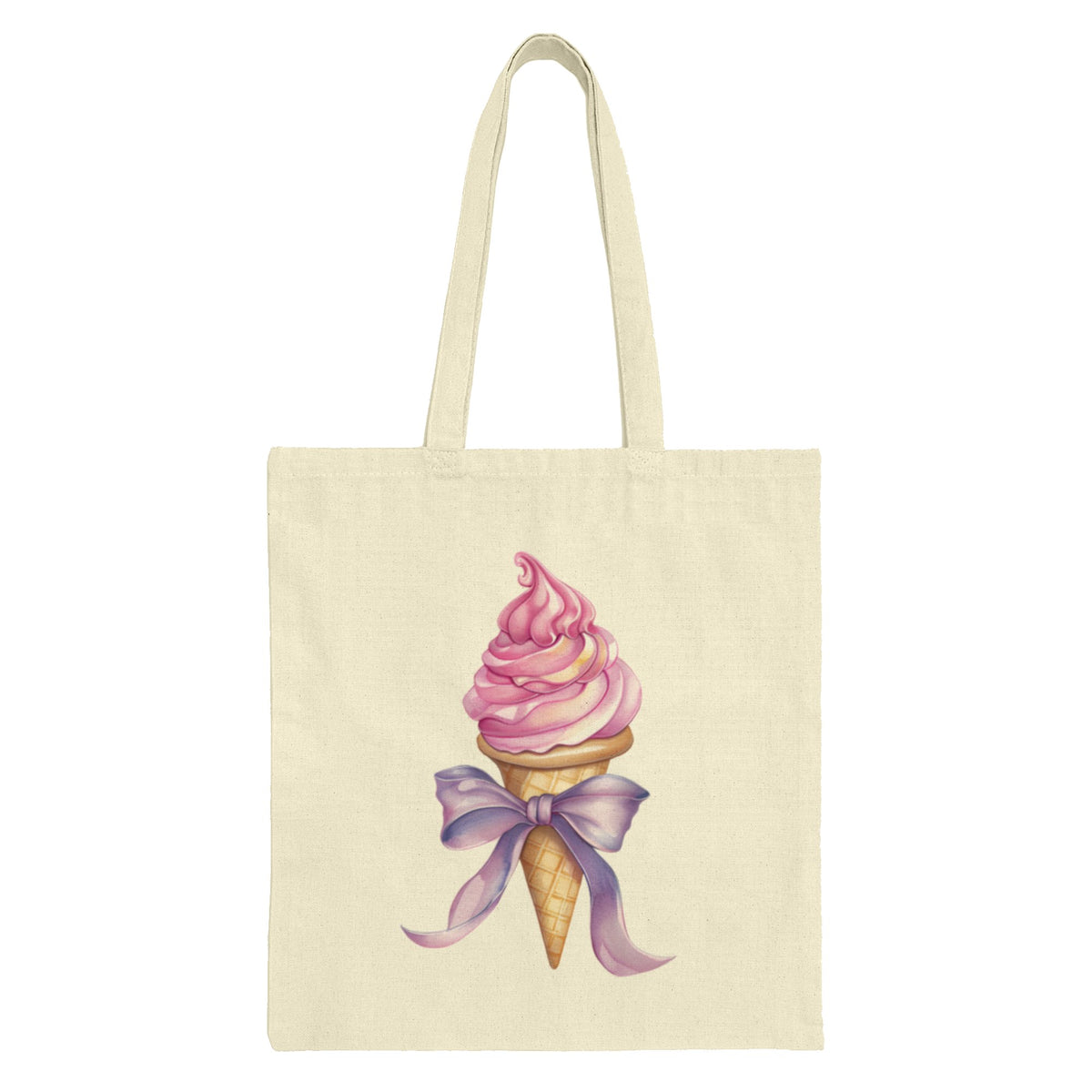 Elegant Ice Cream Cone with Ribbon Design Tote Bag product type
