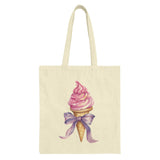 Elegant Ice Cream Cone with Ribbon Design Tote Bag product type