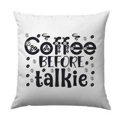 Coffee Before Talkie Pillow, Caffeine Lover Gift, Funny Coffee Saying Pillow, Morning Routine Decor, Coffee Bean Throw Pillow - Tawshia