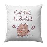 Cute Owl Pillow, Hoot Hoot Pillow, Kawaii Style Pillow, Kids Room Decor, Nursery Decor, Gift for Owl Lovers, Decorative Accent Pillow - Tawshia