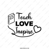 Teach Love Inspire Tote Bag, Teacher Appreciation Gift, Book Lover Bag, Inspirational Quote Bag, School Staff Gift, Gift For Teacher - Tawshia