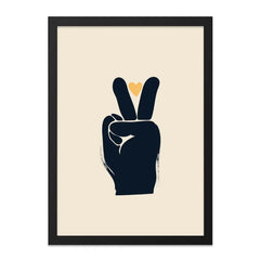 Peace Sign Wall Art, Hand Gesture Print, Love Heart Art, Minimalist Design, Modern Home Decor, Trendy Art Print - Tawshia