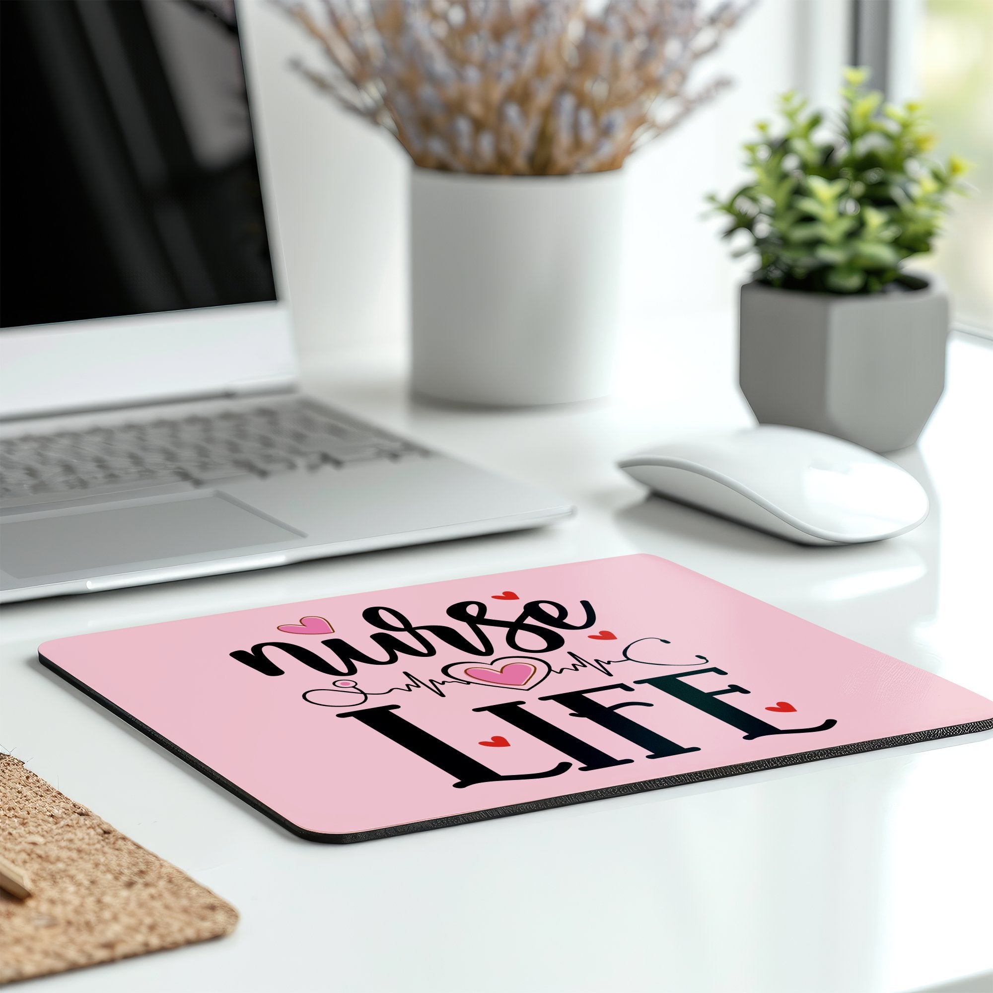 Nurse Life Pink Heartbeat Mouse Pad product