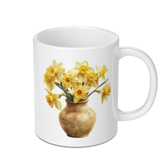 Daffodils Mug, Floral Mug, Spring Mug, Flower Mug, Botanical Mug, Kitchen Decor, Mother's Day Gift, Coffee Lover Gift - Tawshia