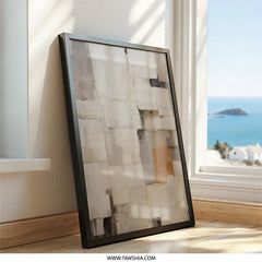 Abstract Wall Art, Textured Painting Print, Beige and Brown Decor, Modern Art Print, Minimalist Artwork, Neutral Tone Art - Tawshia