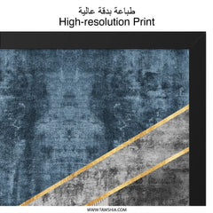Abstract Geometric Wall Art, Modern Art Print, Blue Gray Gold Wall Decor, Contemporary Home Decor, Minimalist Art, Trending Etsy Art - Tawshia