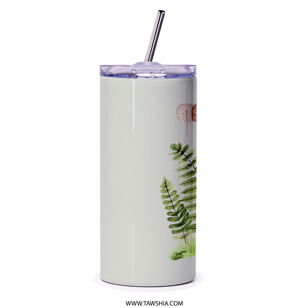 Watercolor Fern Tumbler, Botanical Tumbler, Plant Lover Gift, Stylish Drinkware, Floral Travel Mug, Unique Tumbler Design - Tawshia