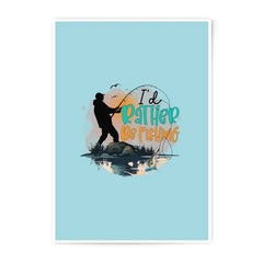 Fishing Photographic Print, I'd Rather Be Fishing, Silhouette Art, Fisherman Gift, Lake Decor, Outdoor Adventure, Hobby Art Print - Tawshia