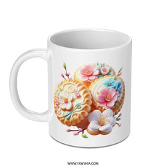 Floral Cookie Mug, Cute Dessert Mug, Foodie Gift Idea, Baking Lover Mug, Unique Coffee Mug, Fun Tea Mug, Kitchen Decor Mug - Tawshia
