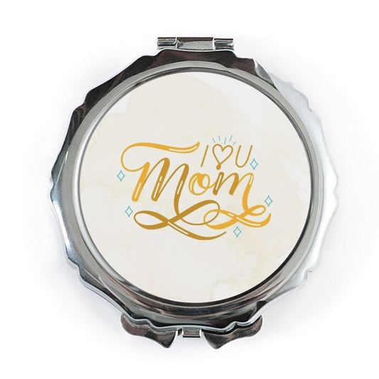I Love You Mom Pocket Mirror, Mother's Day Gift, Unique Mom Gift, Birthday Gift for Mom, Compact Mirror for Her, Travel Mirror - Tawshia