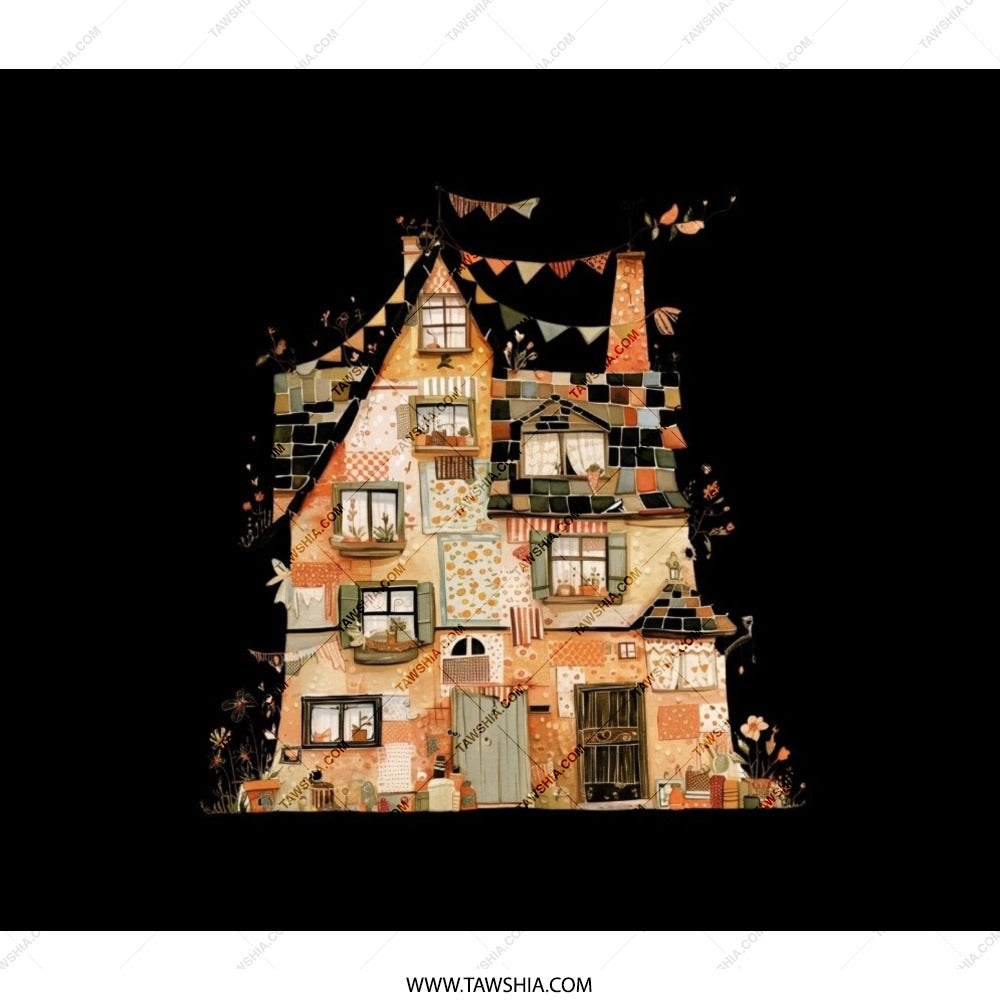Quaint House Backpack, Colorful Building Bag, Unique Architecture Backpack, Quirky Townhouse Design, Whimsical Travel Bag, Durable Backpack - Tawshia