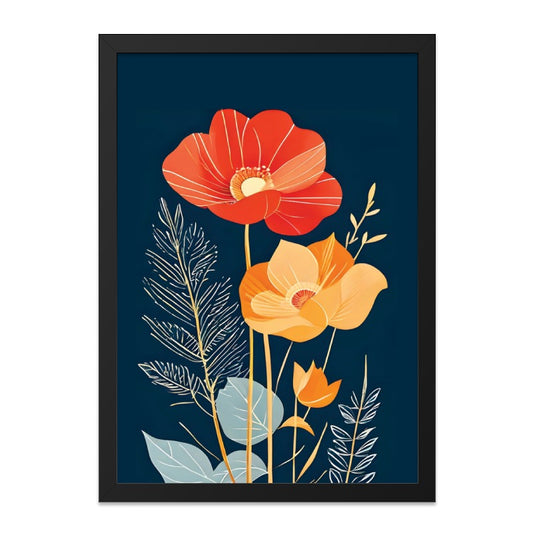 Floral Wall Art, Poppy Print, Botanical Art Print, Flower Wall Decor, Modern Home Decor, Nature Inspired Artwork, Colorful Floral Art - Tawshia